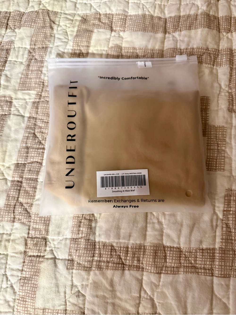 Underoutfit Nude Briefs in Beige - Packaged